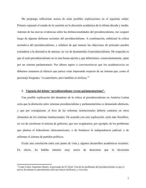 Democracia sin presidentes - Universidad de Palermo