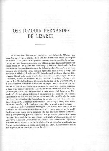 JOSE JOAQUIN FERNANDEZ DE LIZARDI - Bicentenario