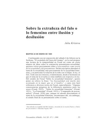 Sobre la extrañeza del falo o lo femenino entre ilusión y desilusión