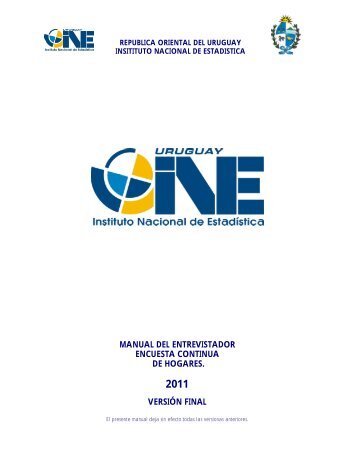Manual del Entrevistador - Instituto Nacional de Estadística