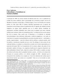 Liberalismo y Socialismo en Norberto Bobbio - Cuadernos Políticos