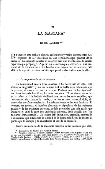 LA MASCARA* - Revista de Ciencias Sociales UPR