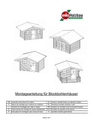 Montageanleitung für Blockbohlenhäuser - Holzprofi24