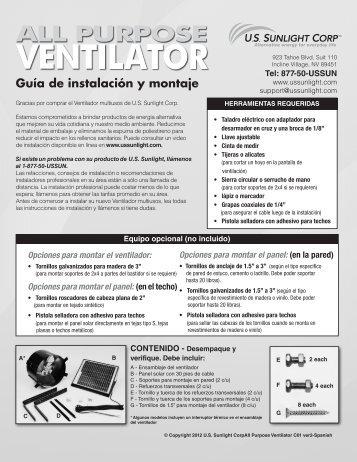 Guía de instalación y montaje - US Sunlight Corp