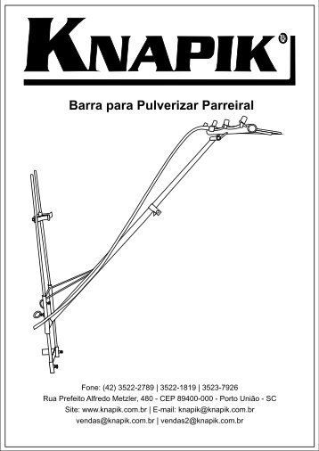 Barra para Pulverizar Parreiral - Pulverizador Manual Knapik