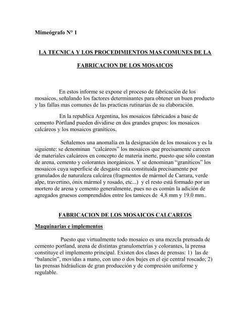 Mimeógrafo N° 1 LA TECNICA Y LOS PROCEDIMIENTOS ... - ICPA