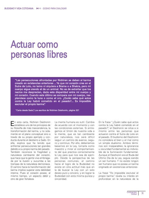 Actuar como personas libres