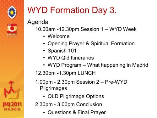 WYD Formation Day 3 Powerpoint - World Youth Day 2013