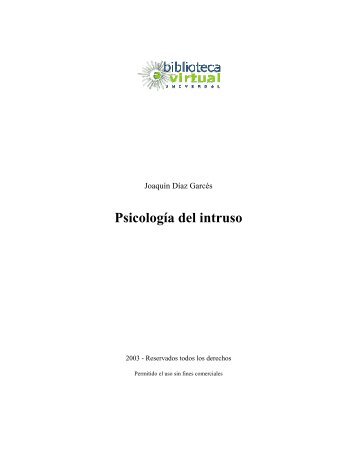 Psicología del intruso - Biblioteca Virtual Universal