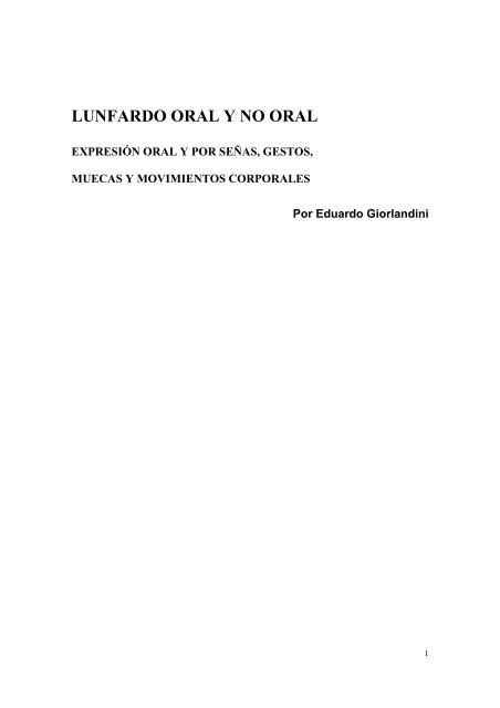 LUNFARDO ORAL Y NO ORAL - edUTecNe