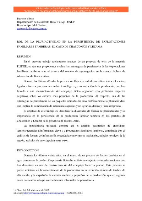 Rol de la pluriactividad en la persistencia de explotaciones ...