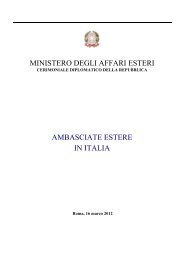 Elenco Ambasciate - Visti consolato