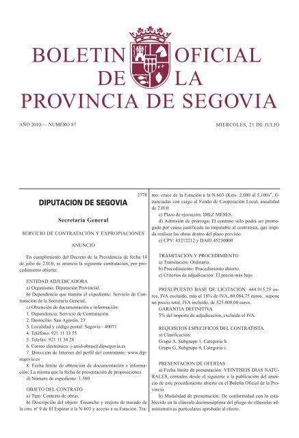 DIPUTACION DE SEGOVIA - Diputación de Segovia