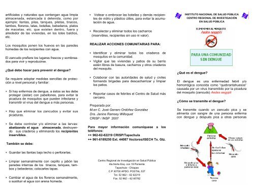 TRIPTICO DENGUE - Instituto Nacional de Salud Pública