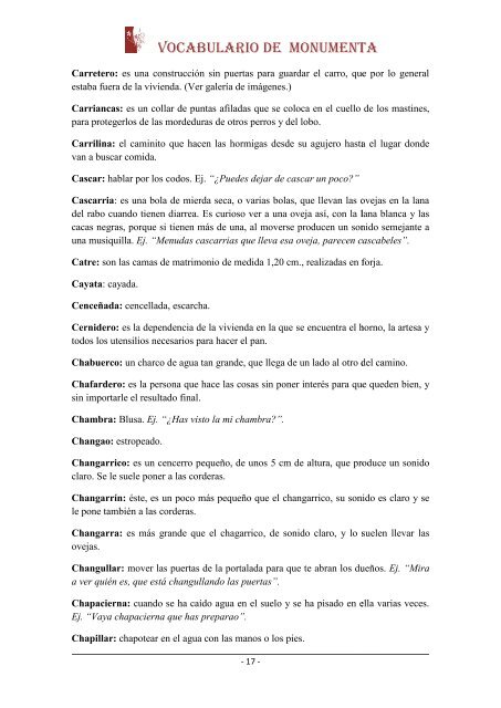 Vocabulario Vocabulario abulario - Furmientu