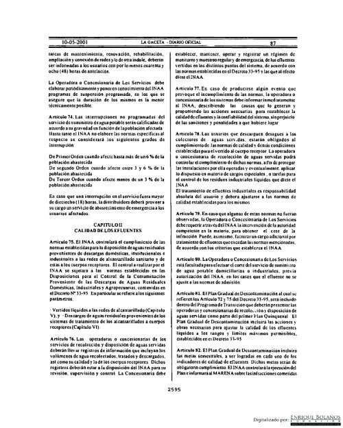 Gaceta - Diario Oficial de Nicaragua - # 087 de 10 Mayo 2001