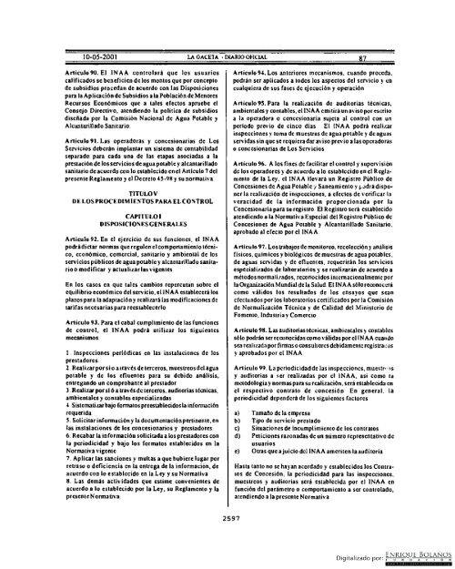 Gaceta - Diario Oficial de Nicaragua - # 087 de 10 Mayo 2001