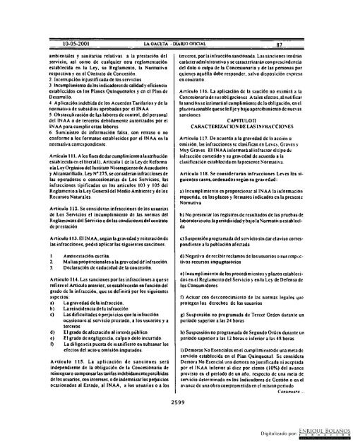 Gaceta - Diario Oficial de Nicaragua - # 087 de 10 Mayo 2001