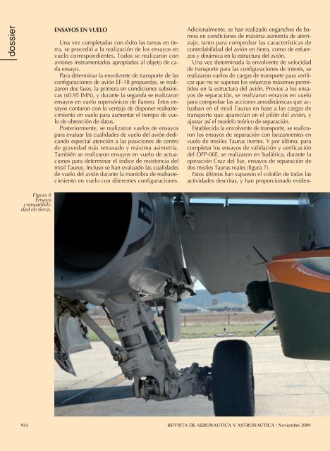 revista de aeronáutica y astronáutica nº 788 - noviembre 2009