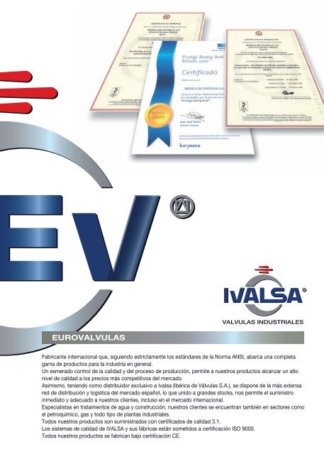 Catálogo Válvula de Fundición Norma ANSI | PDF - Ivalsa