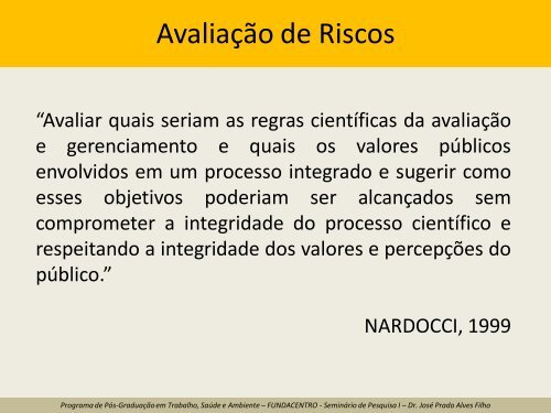 Dr. José Prado Alves Filho - Fundacentro