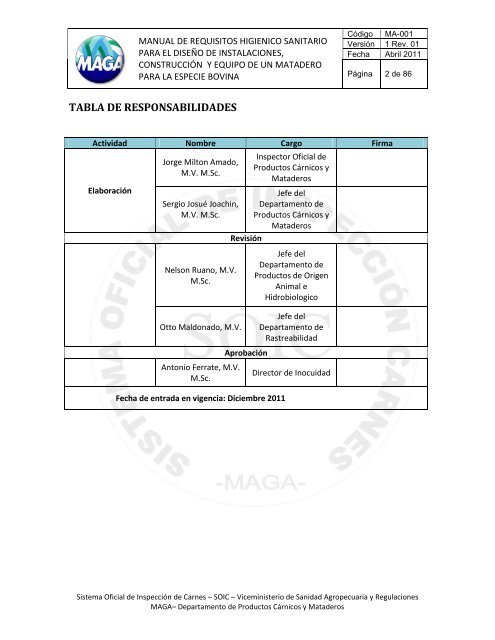 Manual de Requisitos Higiénico Sanitario para el Diseño