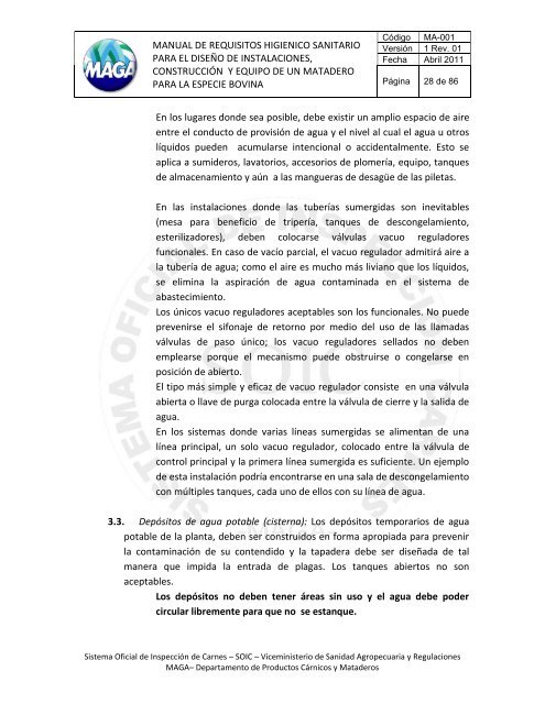 Manual de Requisitos Higiénico Sanitario para el Diseño