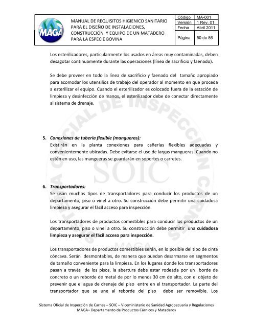 Manual de Requisitos Higiénico Sanitario para el Diseño