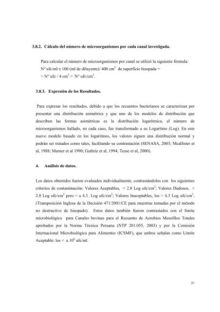 Recuento de bacterias aerobias mesofilas totales en ... - Cybertesis