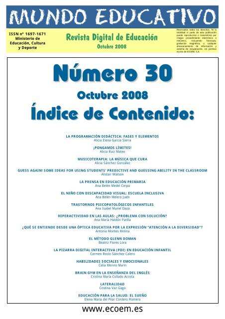 Mundo Educativo, Número 30 - Ecoem