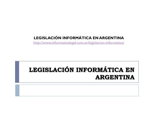 legislacion informatica en argentina