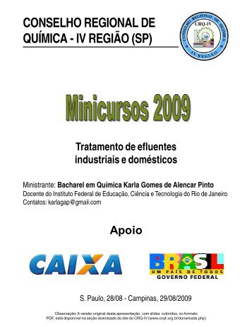 Tratamento de efluentes industriais e domésticos - Conselho ...