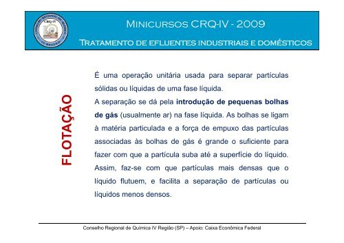 Tratamento de efluentes industriais e domésticos - Conselho ...