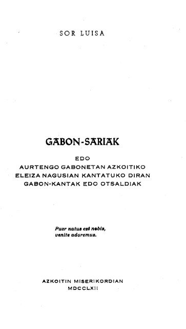 Teatro zaarra ; Gabonetako ikuskizuna ; Gabon ... - Euskaltzaindia