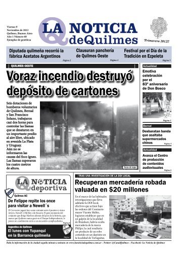 Voraz incendio destruyó depósito de cartones - la noticia de quilmes