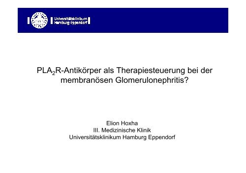 Neues in der Therapie der mem. Glomerulonephritis