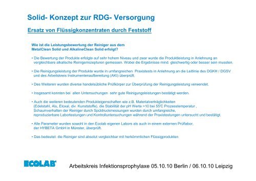 Zentrale Dosieranlagen zur RDG- Versorgung