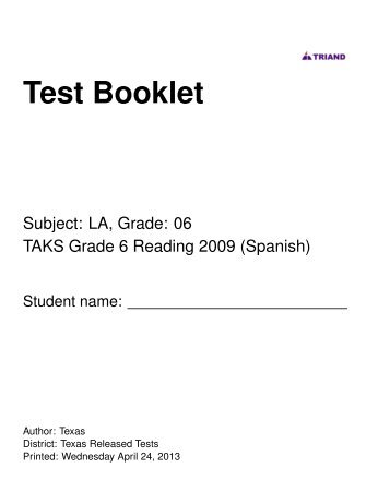 Test Booklet - Triand