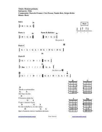 Título: Homem primata Intérprete: Titãs Composição ... - Musicando