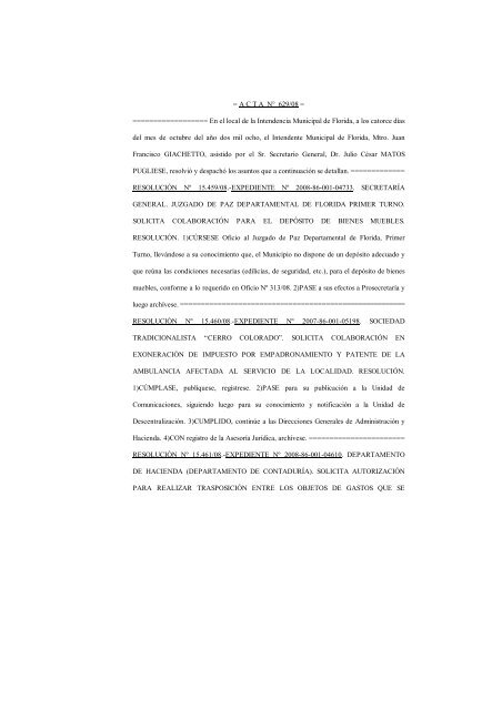 ACTA Nº 628 - Intendencia Municipal de Florida