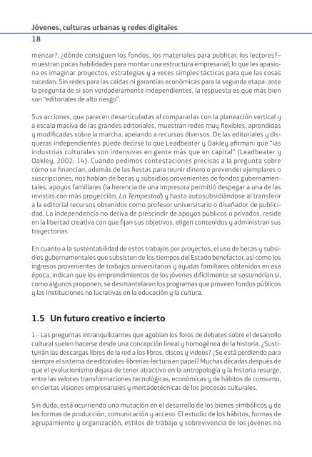 jóvenes, culturas urbanas y redes digitales - Artica – Centro Cultural ...