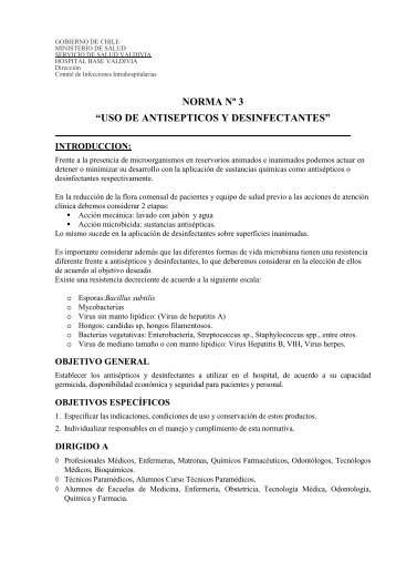 08 Norma 03 ANTISETICOS - Servicio de Salud Valdivia