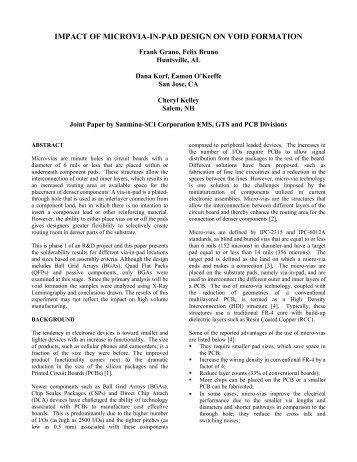 impact of microvia-in-pad design on void formation - Sanmina-SCI