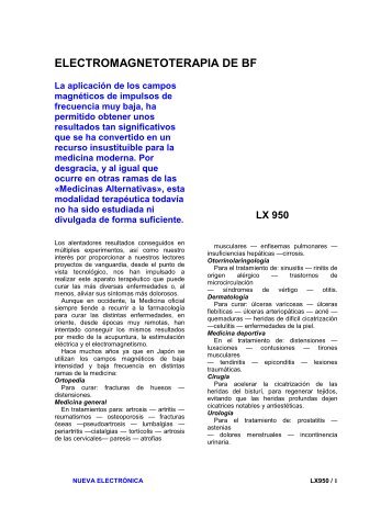 ELECTROMAGNETOTERAPIA DE BF - Nueva Electrónica