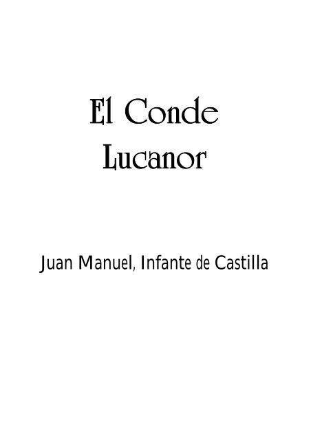 Infante Juan Manuel - El conde Lucanor.pdf