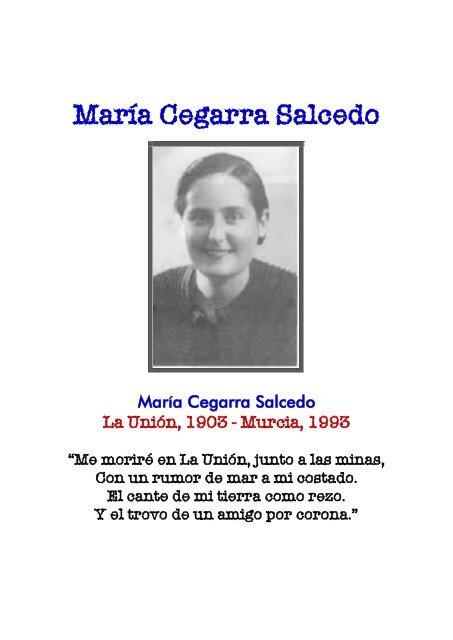 Resultado de imagen para maria cegarra salcedo