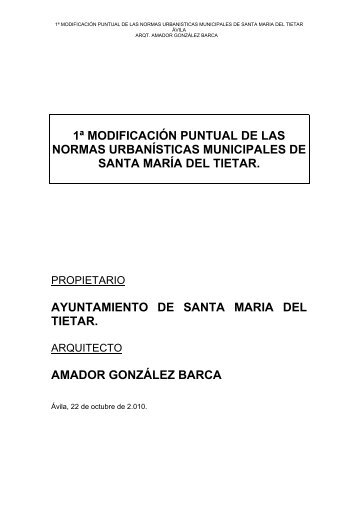 1ª modificación puntual de las normas urbanísticas municipales de ...