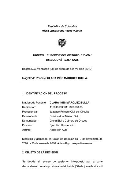 Expediente de Radicación No ... - Rama Judicial