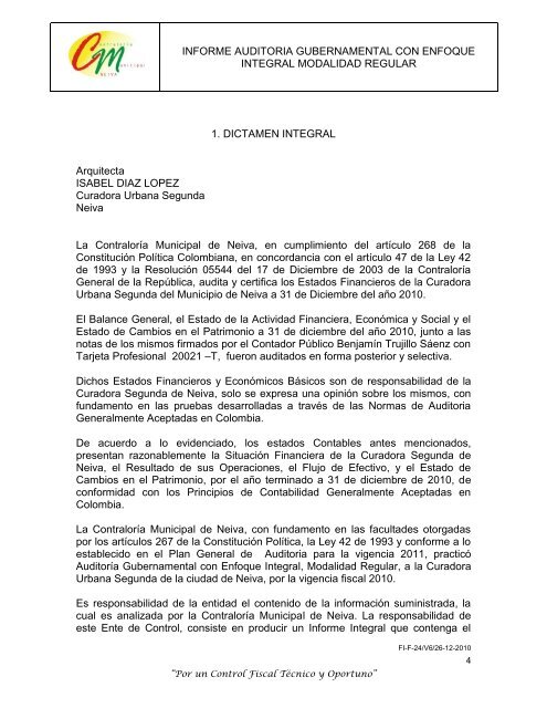 Consultar - Contraloría Municipal de Neiva