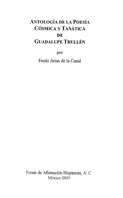 antología de la poesía cósmica y tanática de guadalupe trullén